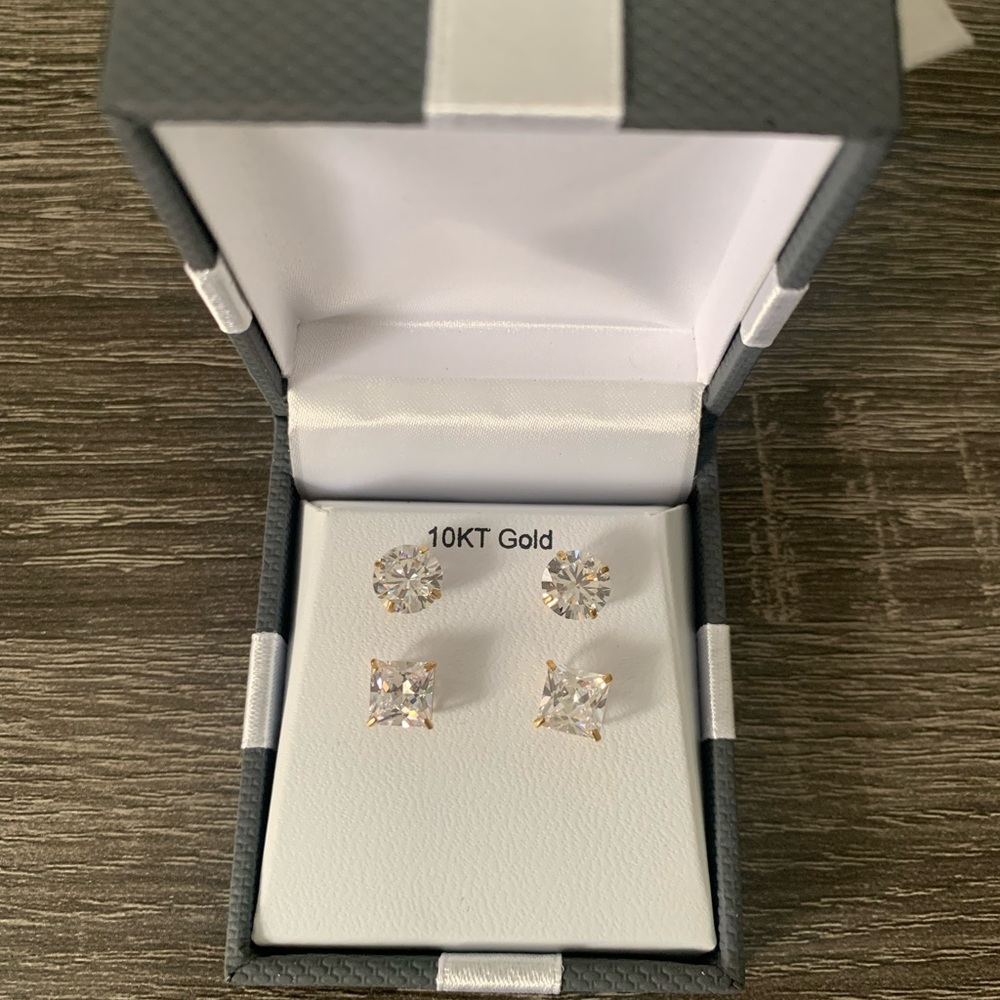 10K gold CZ earrings